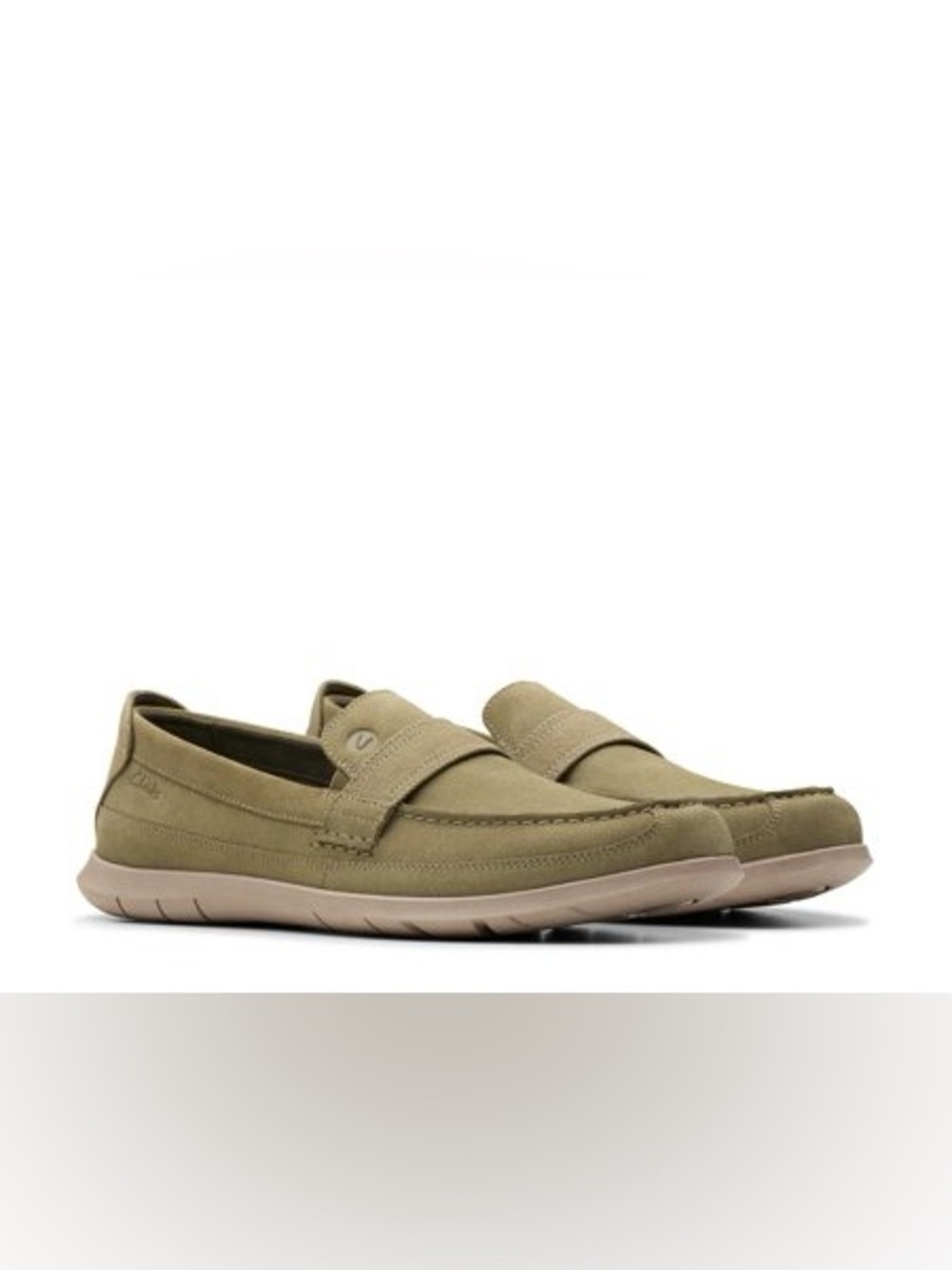 Clarks Flexway Band Loafer Men's Size 8 NWT Olive Green Suede MSRP $90